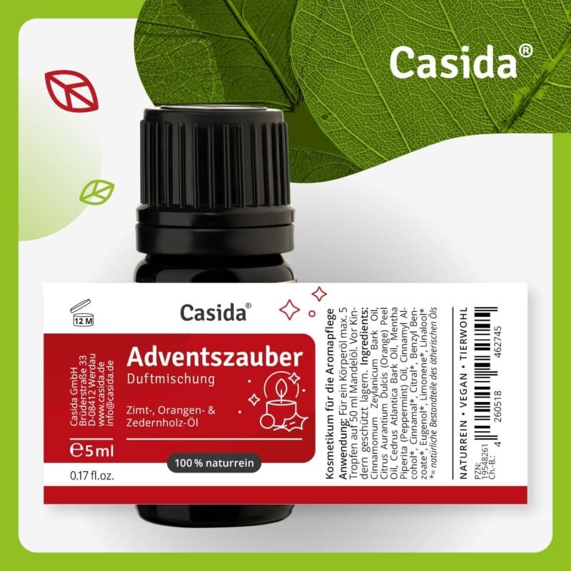 5 ml Casida Adventszauber Duftmischung | Warmer Weihnachtsduft mit ätherischen Ölen