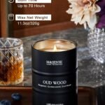 Oud Holz Duftkerze 320g | Natürliche Sojawachskerze mit 70h Brenndauer | M&SENSE