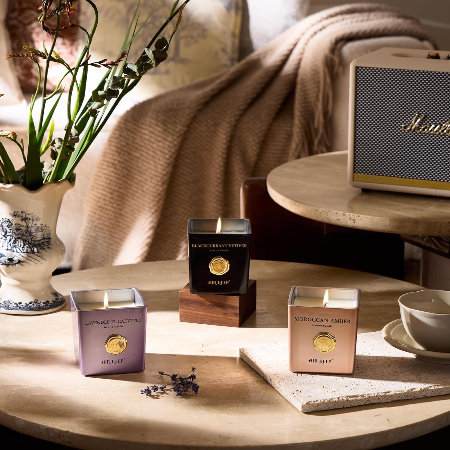 220g Duftkerze Lavender Eucalyptus – Aromatische Kerze mit 46h Brenndauer | Airkeep