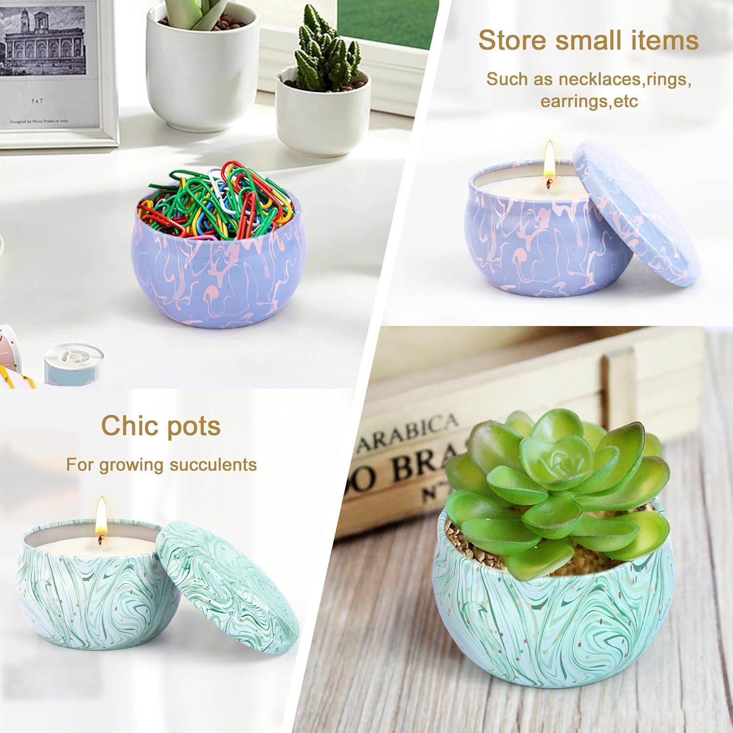 4er Pack Duftkerzen Geschenkset – Aromatherapie Kerzen aus Sojawachs zum Stressabbau | Ldumoduw