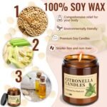 Citronella Kerze Outdoor Groß 3er Set | 240h natürliche Duftkerzen für Balkon & Terrasse | Auauraintt