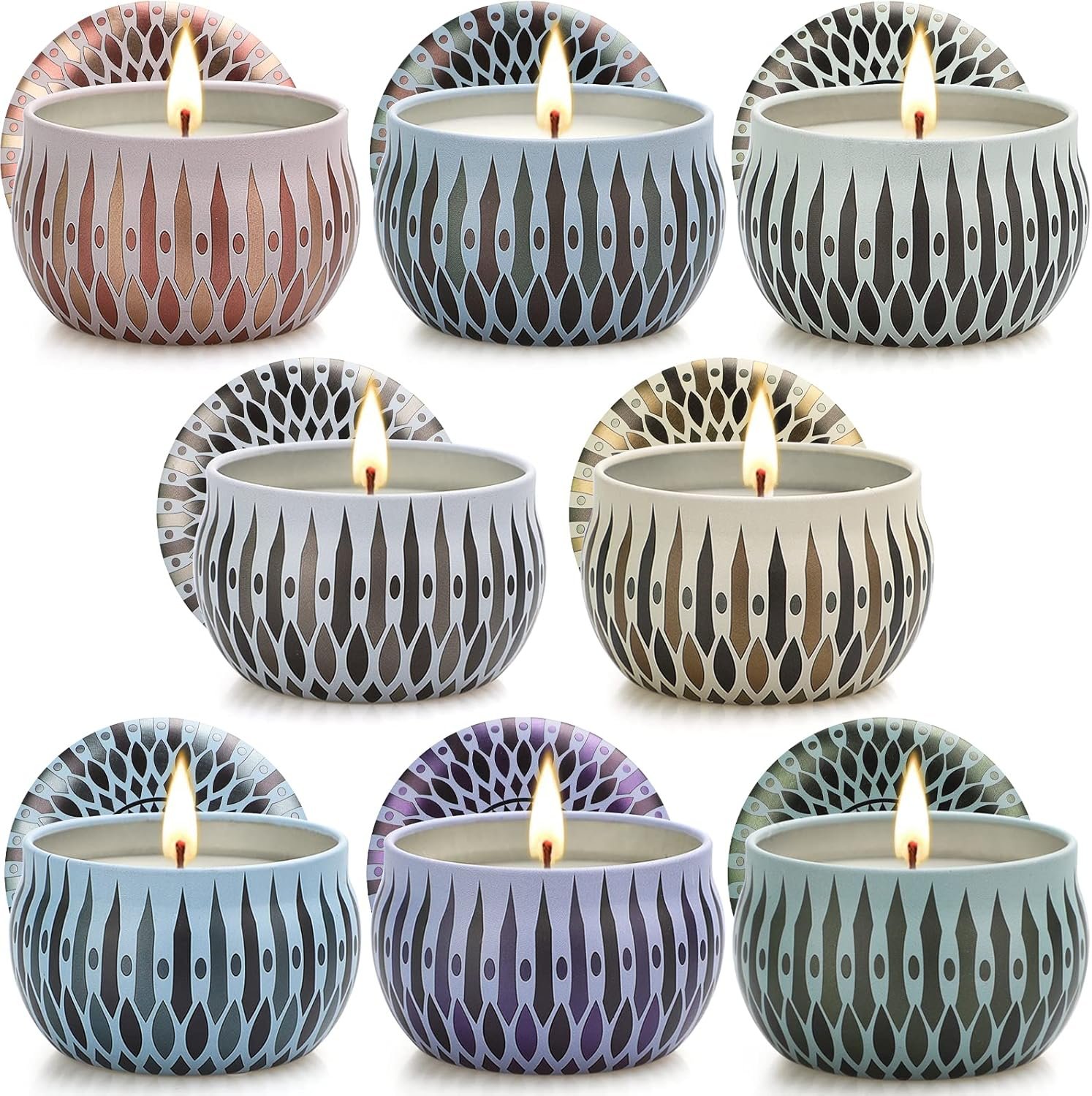 8er Duftkerzen Geschenkset Frauen – Stück Aromatherapie Kerzen aus Sojawachs | Amorxiao