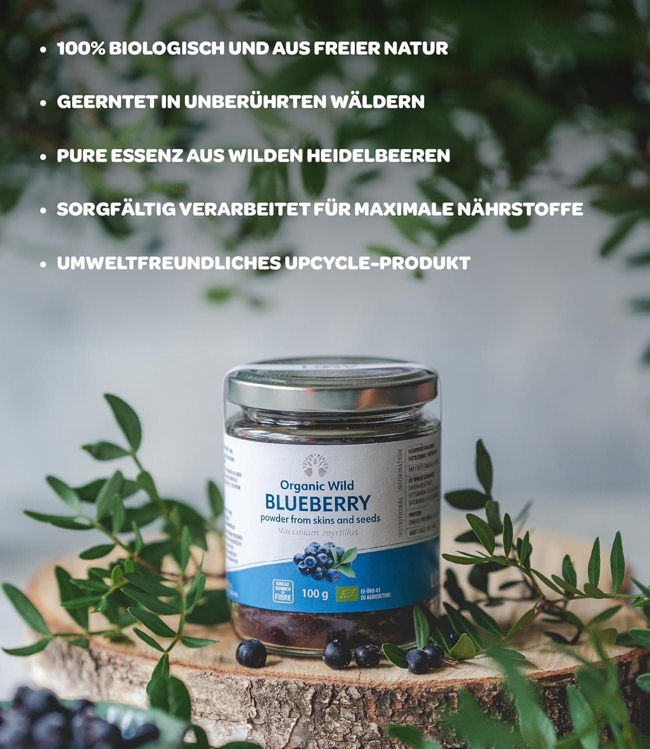 81XZJbZ4XyL._AC_SL1500_ 100g Wildheidelbeer Tresterpulver Bio – aus Schalen & Kernen | LOOV