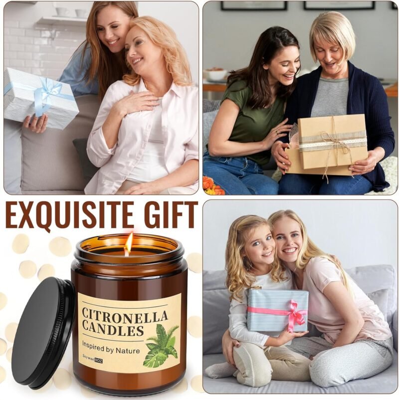 Citronella Kerze Outdoor Groß 3er Set | 240h natürliche Duftkerzen für Balkon & Terrasse | Auauraintt