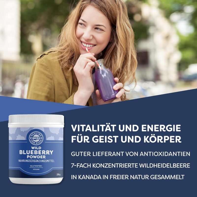250g Wild Heidelbeerpulver Bio – ganze Beeren, ohne Zusätze | Vimergy