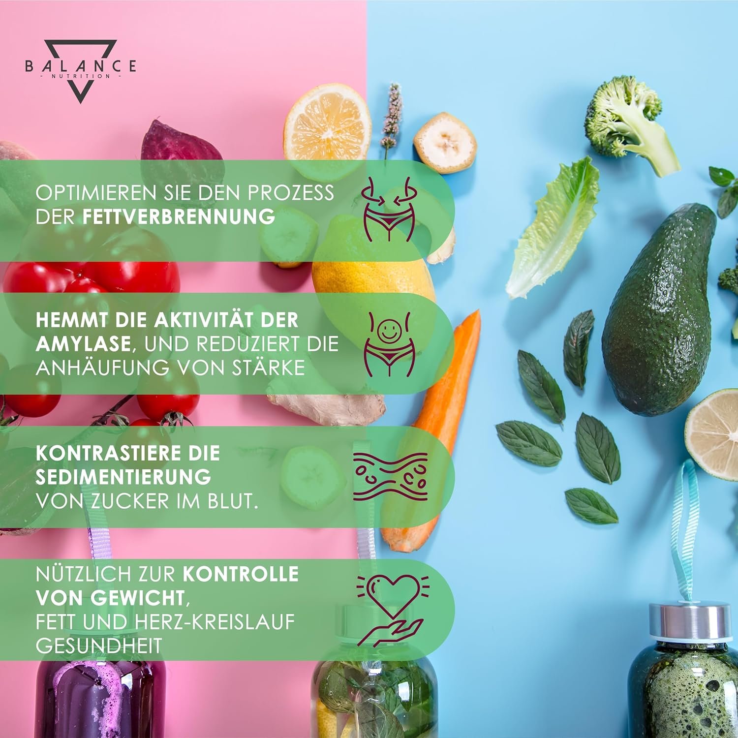 60 Stk. Fettverbrenner Detox Kapseln – Diät & Gewichtskontrolle | Balance Nutrition