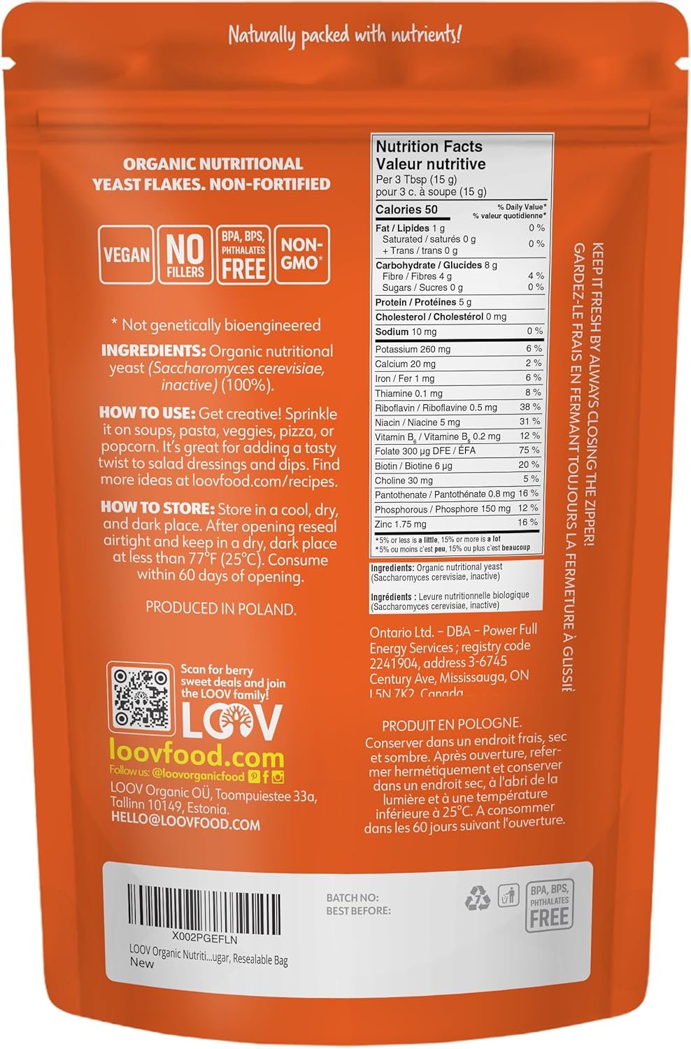 227g Nährhefe Flocken Bio – ohne Zusatzstoffe & nicht angereichert | LOOV