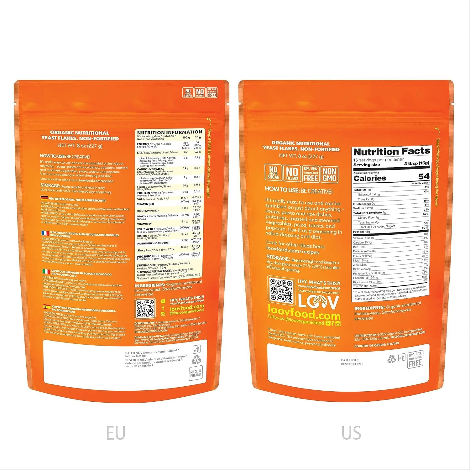 227g Nährhefe Flocken Bio – ohne Zusatzstoffe & nicht angereichert | LOOV