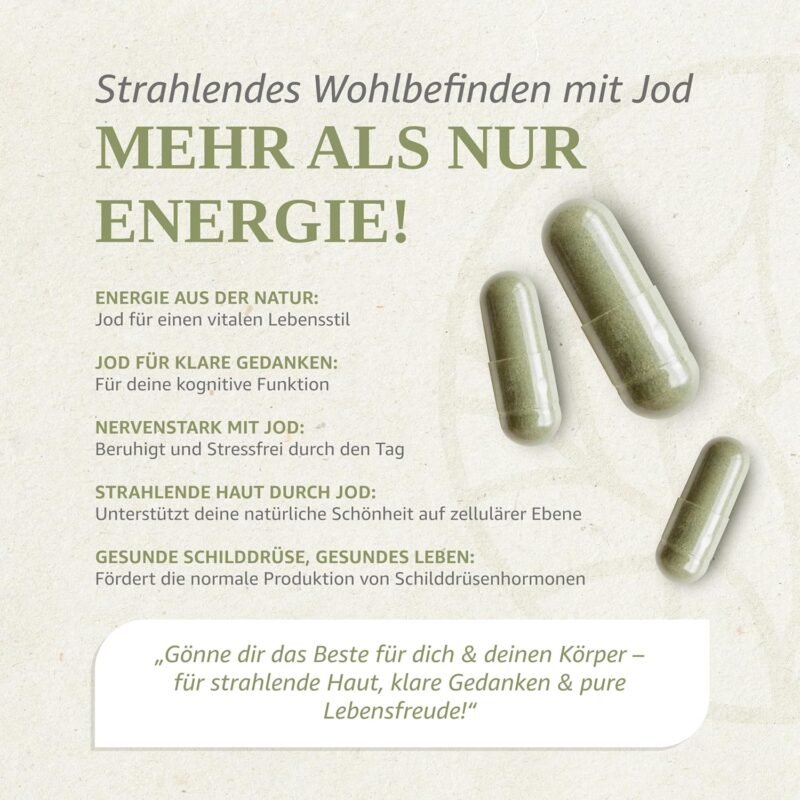 365 Bio Kelp Jod Kapseln – Natürliche Jodquelle aus Braunalgen, rein & vegan | MAISON NATURELLE