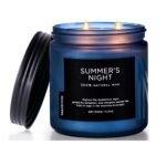 Sommernacht Duftkerze im Glas mit Patchouli-Duft und zwei Dochten