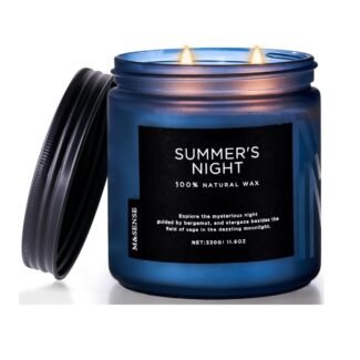 Sommernacht Duftkerze im Glas mit Patchouli-Duft und zwei Dochten