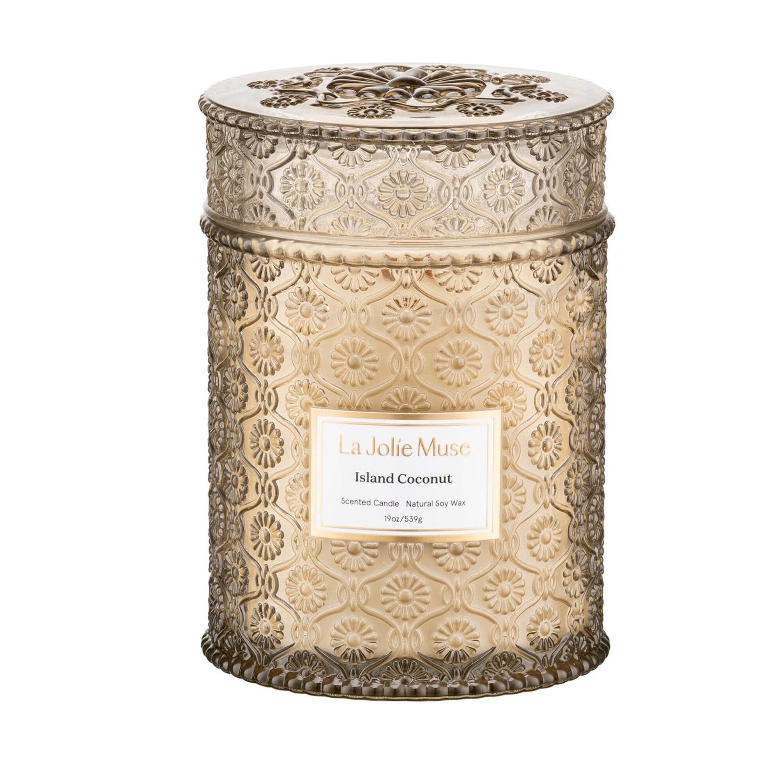 Island Coconut Duftkerze mit Holzdocht und Kokosaroma