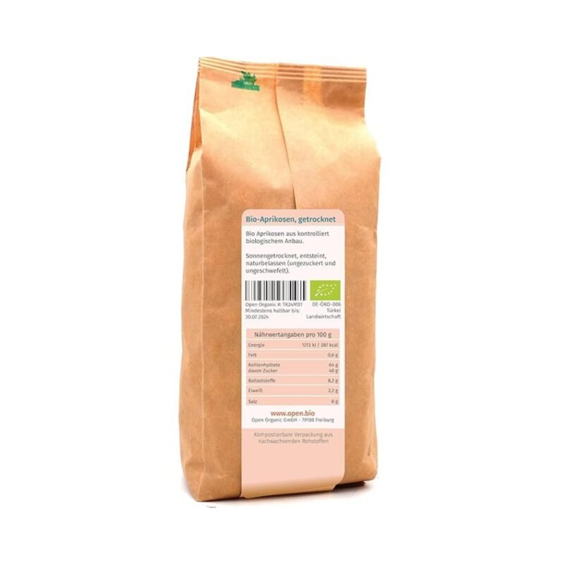 Bio-Aprikosen getrocknet 1kg – ungeschwefelt & ungezuckert | Open Organic