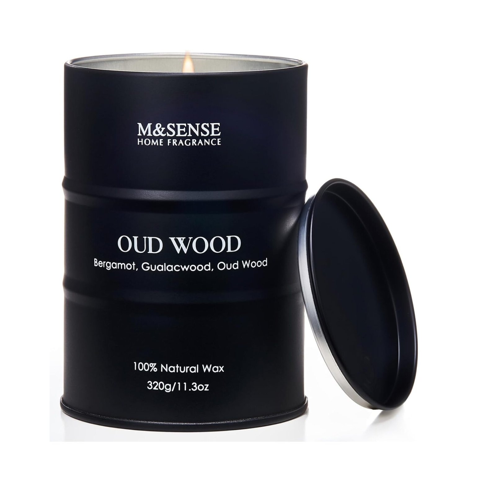 Oud Holz Duftkerze 320g aus Sojawachs mit langer Brenndauer