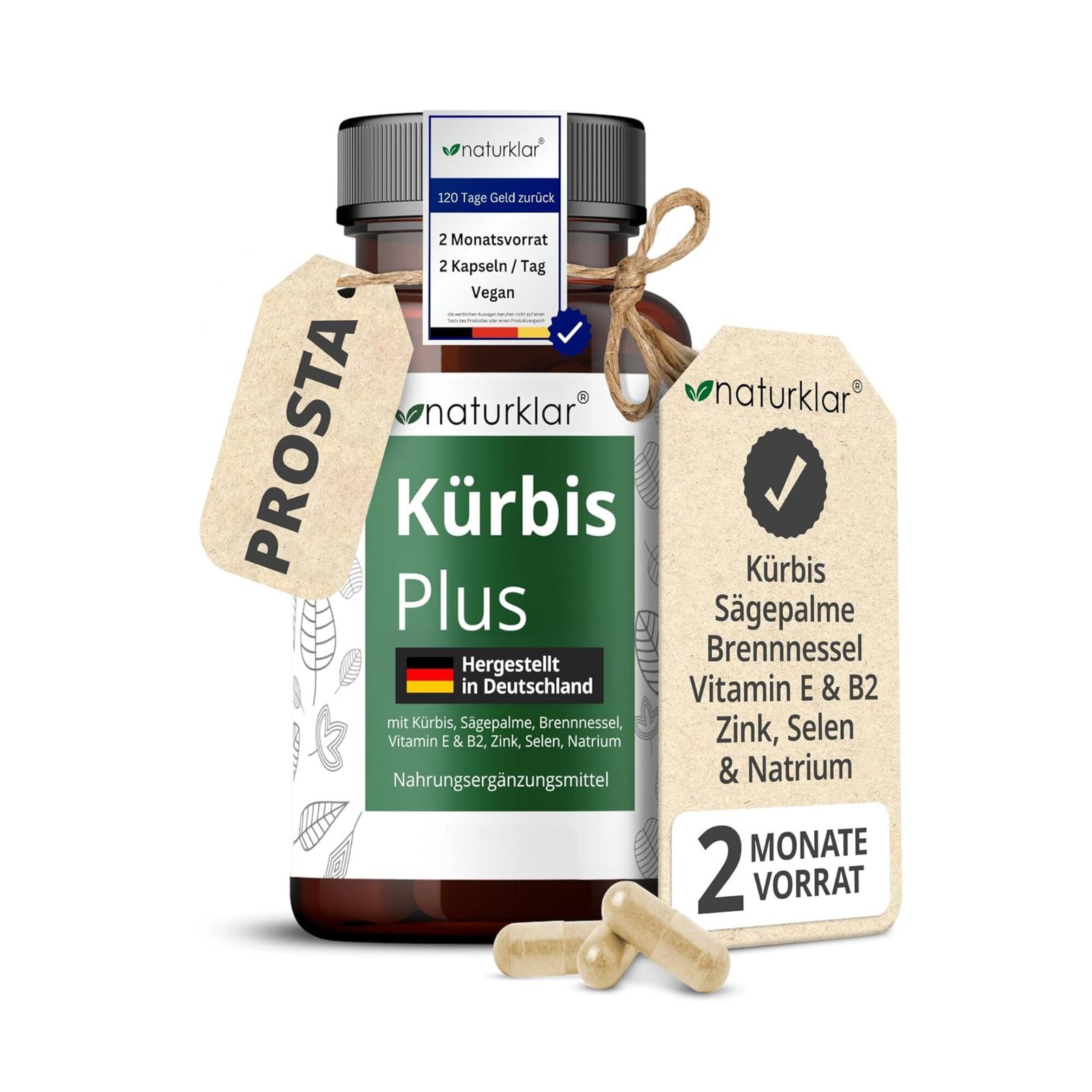 120 kuerbiskern kapseln mit saegepalmenextrakt vegan hochdosiert