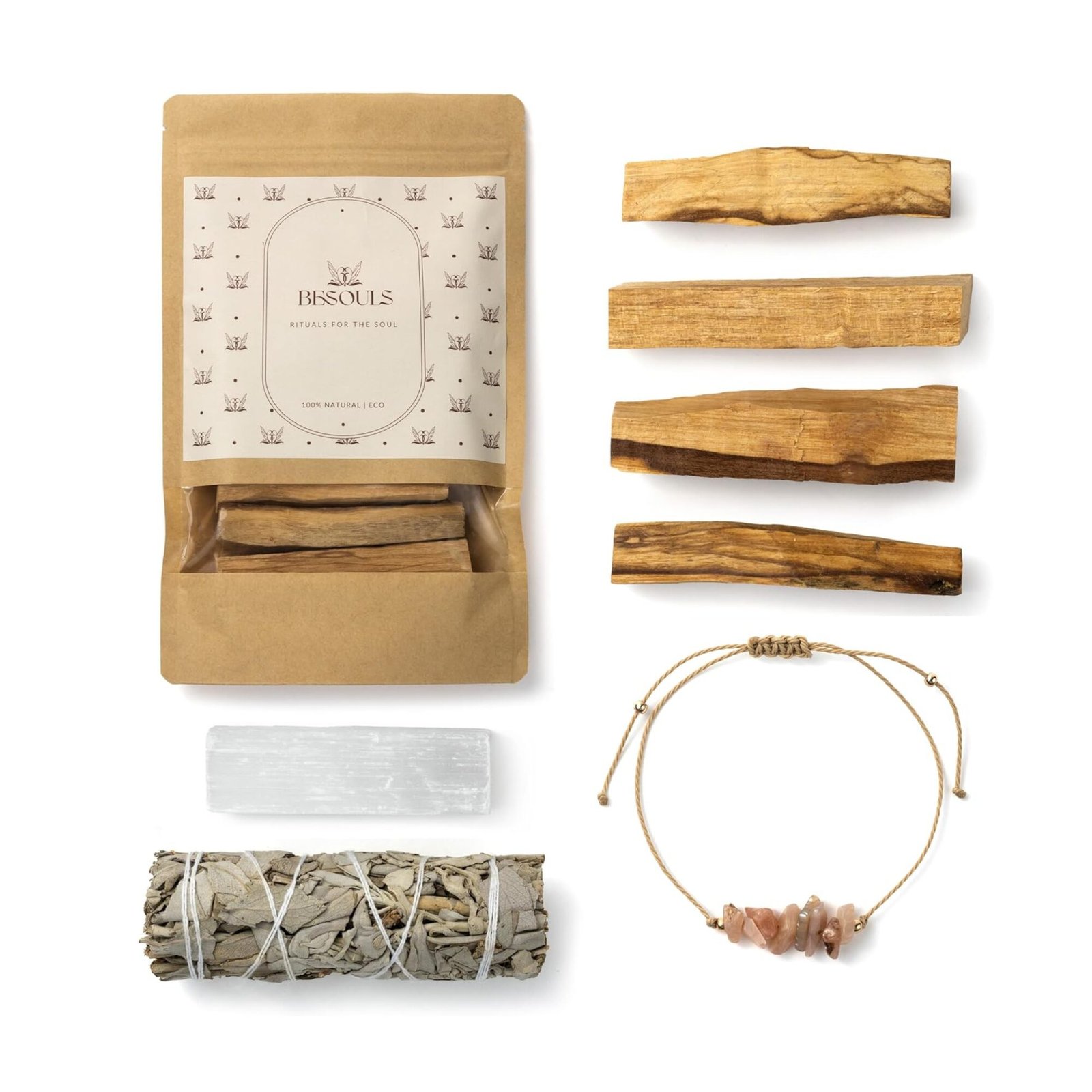 Räucherset Hausreinigung mit weißem Salbei und Palo Santo von BESOULS