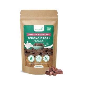 200g Vollmilch Schokodrops ohne Zuckerzusatz zum Backen