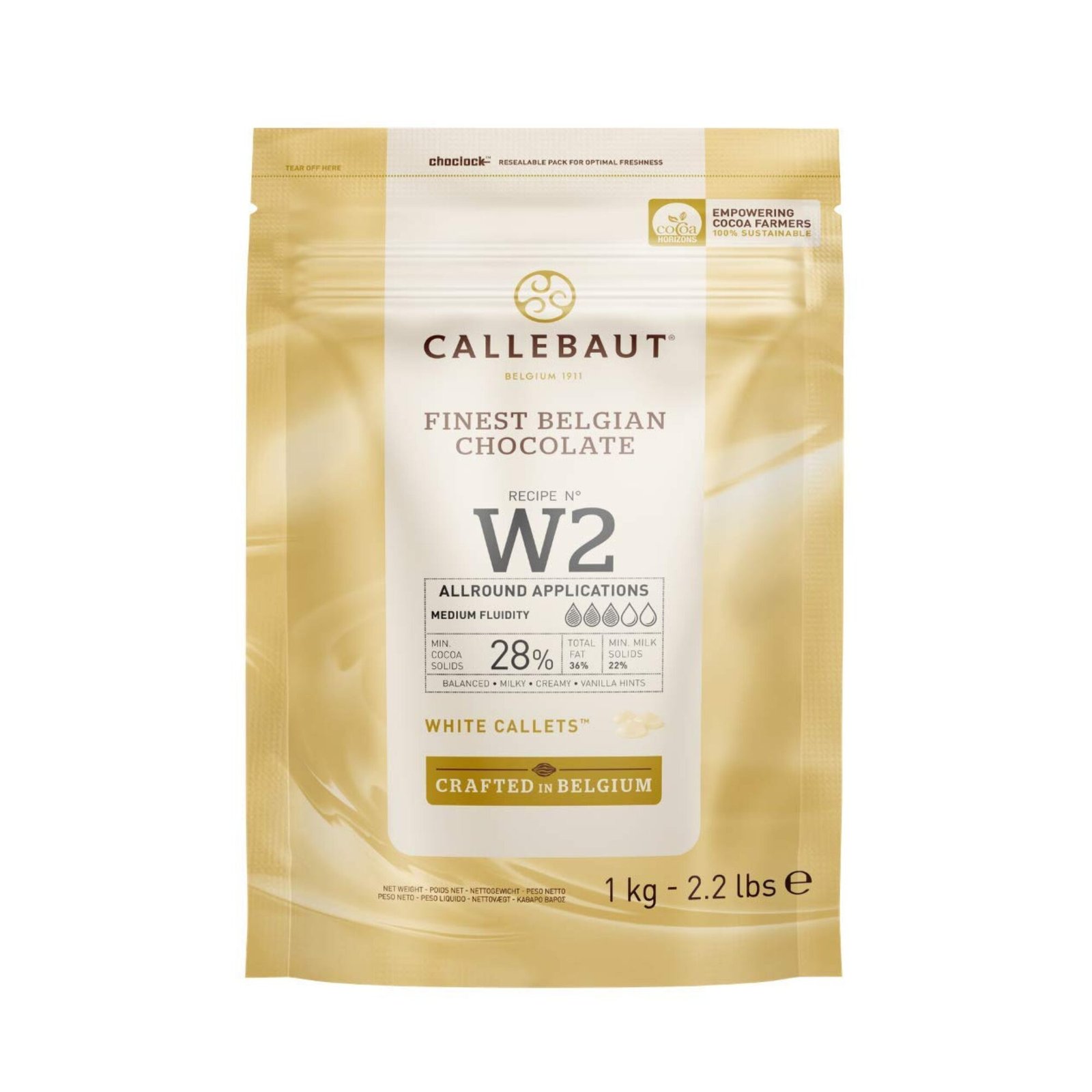 1kg Kuvertüre Weiß mit 28 Prozent Kakaoanteil