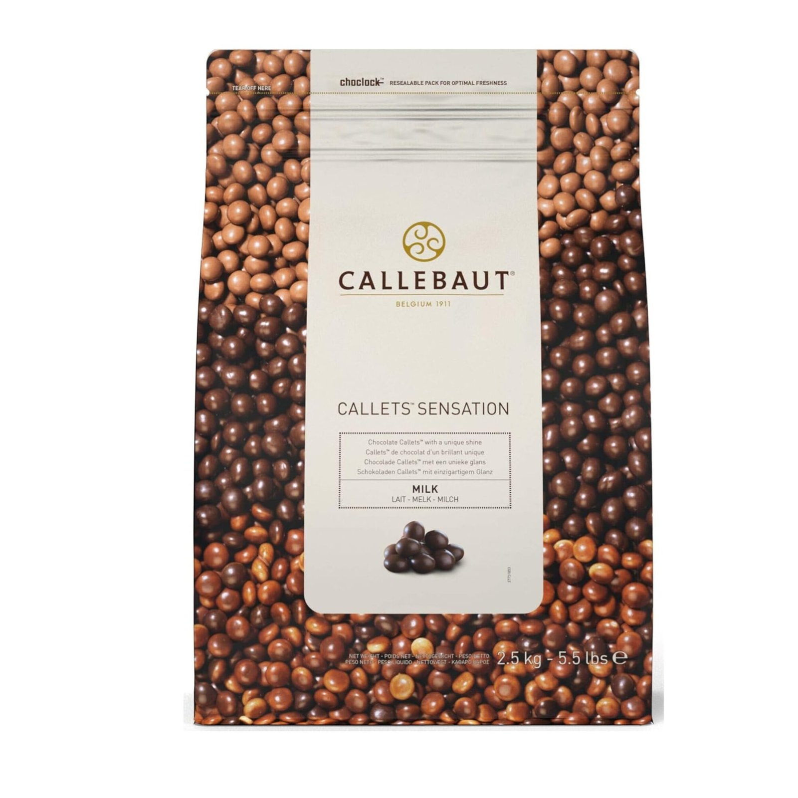 Untitled design (80) Callets Sensation Milchschokolade 2.5kg glänzend 33,6 Prozent Kakao