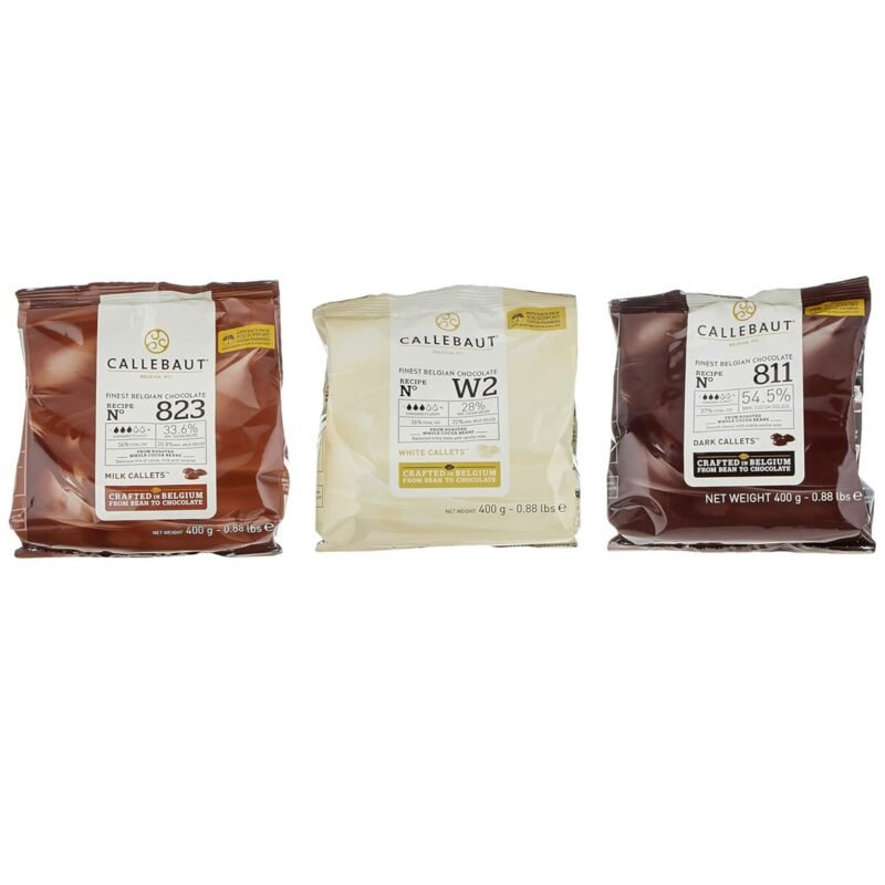 1200g Callebaut Kuvertüre Callets Mix aus drei Sorten Schokolade