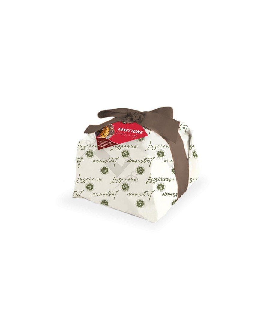 750g Panettone Blutorange mit dunkler Schokoladenglasur & Tropfen | Luscioux Rot Sizilien