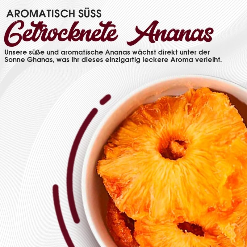 1kg Getrocknete Ananas – Ananasscheiben ohne Zucker, vegan & naturbelassen | Sultan’s Palace