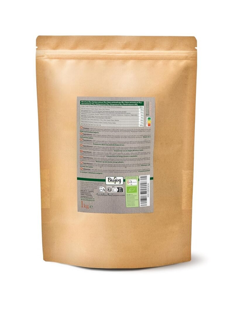 1kg Bio Aprikosen getrocknet – ungeschwefelt & ohne Zusatzstoffe | Biojoy