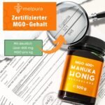 MELPURA Manuka Honig MGO 400+ 500 g – Zertifizierter Manuka Honig aus Neuseeland – Honigbee MELPURA Manuka Honig MGO 400+ 500 g – Zertifizierter Manuka Honig aus Neuseeland