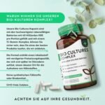 Bio Cultures Komplex 60 Kapseln – 40 Mrd. KBE Pro Tagesdosis – 15 Bakterienstämme – Veganes Probiotikum – Nutravita