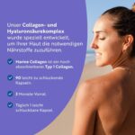 Kollagen Komplex 90 Kapseln – Mit Marinem Kollagen, Hyaluronsäure, Vitaminen & Mineralstoffen – 3 Monatsvorrat – Nutravita