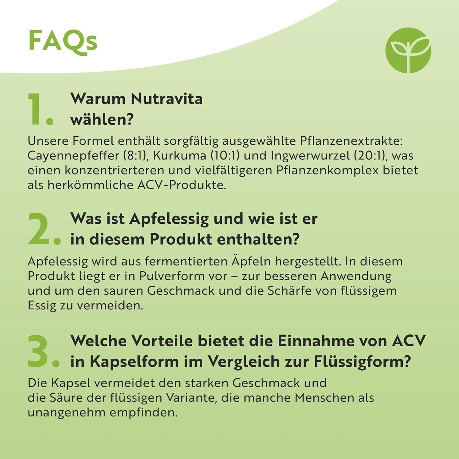 Apfelessig Kapseln 180 Kapseln – Mit Cayenne, Ingwer & Kurkuma – Roh & Ungefiltert – 3 Monatsvorrat – Nutravita