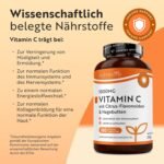 Vitamin C 1000 mg Hochdosiert – Mit Bioflavonoiden aus Bitterorange & Hagebutte – 180 Kapseln – 6 Monatsvorrat – Nutravita