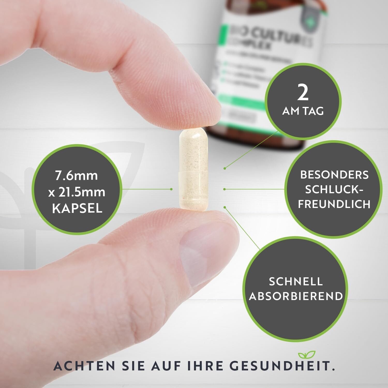 Bio Cultures Komplex 60 Kapseln – 40 Mrd. KBE Pro Tagesdosis – 15 Bakterienstämme – Veganes Probiotikum – Nutravita