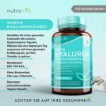 Hyaluronsäure Kapseln 90 Kapseln – 600 mg Hochdosiert – 500–700 kDa – 3 Monatsvorrat – Nutravita