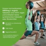 L-Arginin 4800mg Tabletten – Hochdosierte L-Arginin Tabletten aus Fermentation – 365 Tabletten für 2 Monate – Nutravita