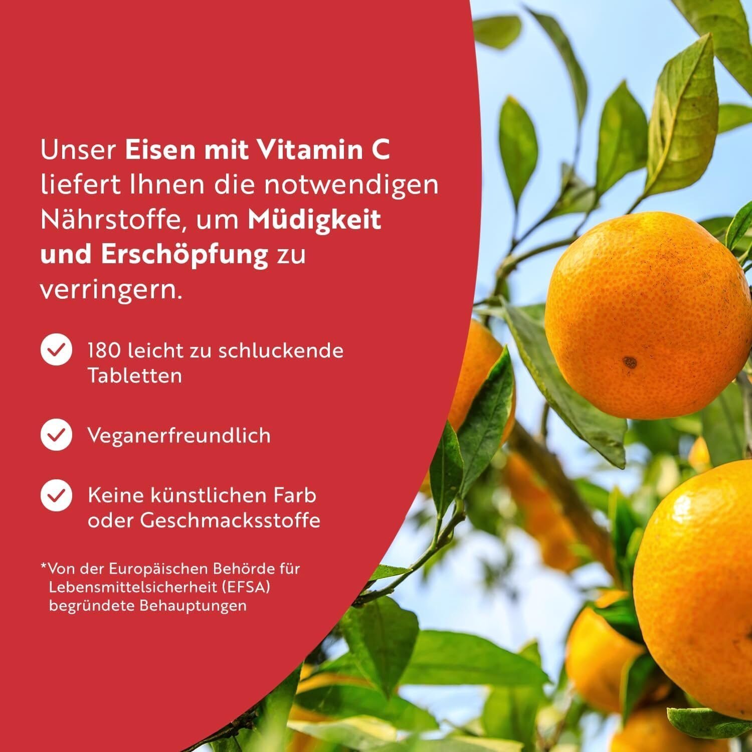 741ac8c4d395a2420c593431a6dac1a7.jpg Eisentabletten 180 Tabletten – 40 mg Eisen + Vitamin C – Hochdosiert – Vegane Tabletten – Nutravita