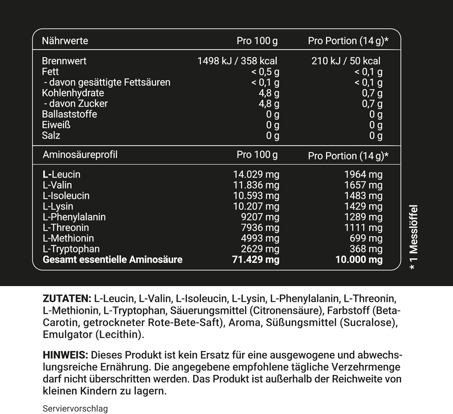 Wehle EAA Pulver – Essentielle Aminosäuren mit 8 EAAs – Veganes Aminosäuren Pulver – Wehle Sports