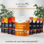 Vitamin C Zink 120 Tabletten – 1000 mg + 20 mg – Hochdosiert – 4 Monatsvorrat – Nutravita