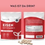 Eisentabletten 180 Tabletten – 40 mg Eisen + Vitamin C – Hochdosiert – Vegane Tabletten – Nutravita – Honigbee Eisentabletten 180 Tabletten – 40 mg Eisen + Vitamin C – Hochdosiert – Vegane Tabletten – Nutravita