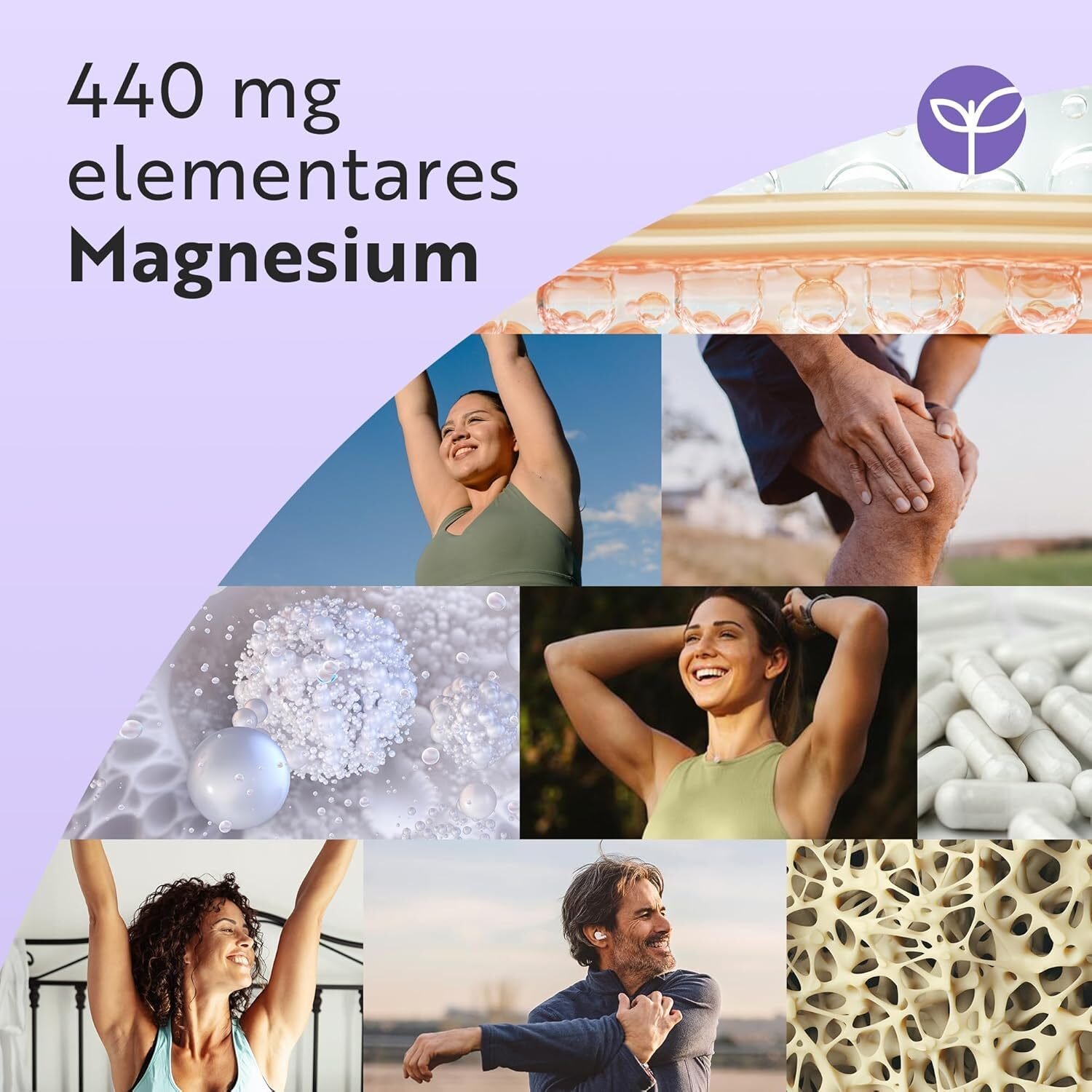 Magnesium Komplex 440 mg – Hoch bioverfügbares Magnesiumcitrat – 180 vegane Kapseln – Premium Qualität – Nutravita