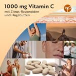 Vitamin C 1000 mg Hochdosiert – Mit Bioflavonoiden aus Bitterorange & Hagebutte – 180 Kapseln – 6 Monatsvorrat – Nutravita