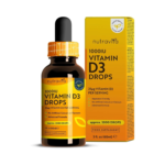 Vitamin D3 Tropfen – 1.000 IE pro Tropfen – 2.000 vegetarische Tropfen – Nutravita – Honigbee Vitamin D3 Tropfen