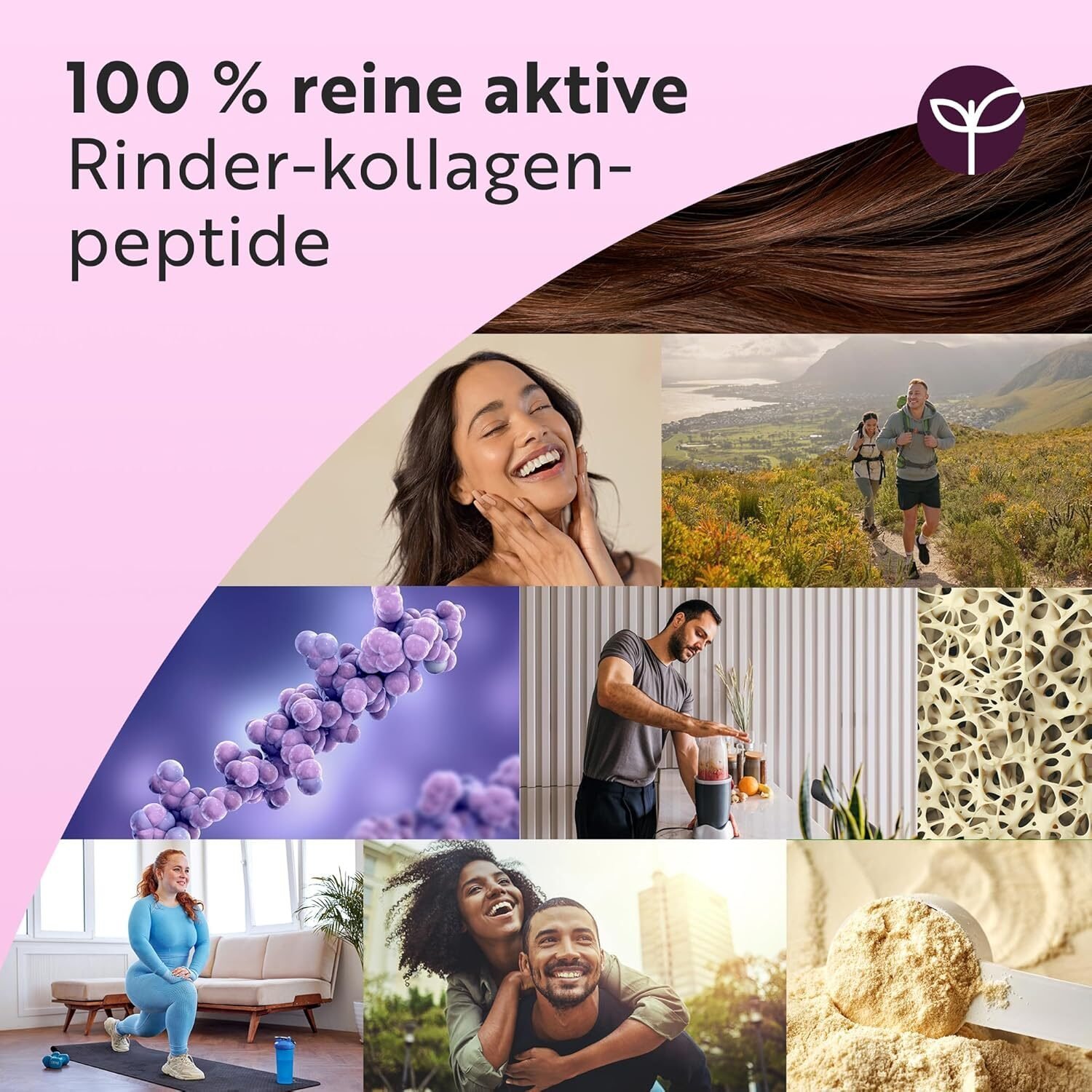 Kollagen Pulver 500g – Hochdosiertes bioaktives Kollagen Hydrolysat – 50 Portionen – Nutravita