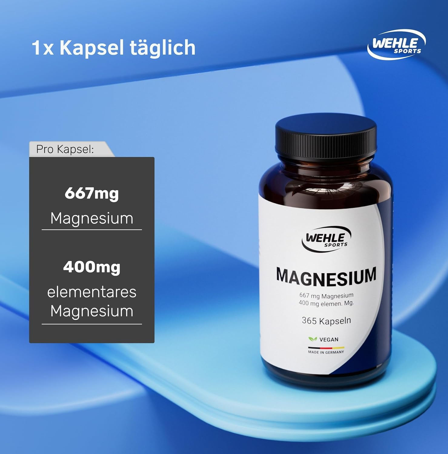 c1ddb717faa6afc4728bdd3e575d9e93.png 365 Magnesium Kapseln Hochdosiert – 400 mg Elementares Magnesium pro Kapsel – Wehle Sports