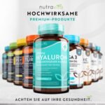 Hyaluronsäure Kapseln 90 Kapseln – 600 mg Hochdosiert – 500–700 kDa – 3 Monatsvorrat – Nutravita