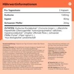 Bio Kurkuma Curcumin 1440 mg mit Schwarzem Pfeffer & Ingwer – 180 Vegane Kurkuma-Kapseln – Hochdosiert