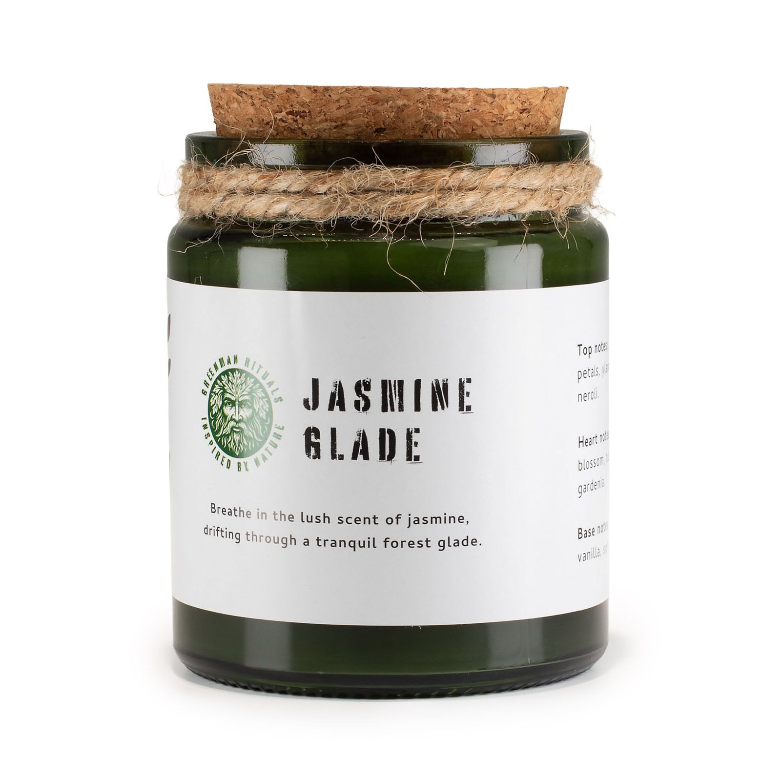 Sojawachs Duftkerze Jasmine Glade – Greenman Woodwick Kerze mit Holzdocht – 9x7 cm – 26h Brenndauer