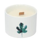 Botanical Duftkerze Lemon Honeysuckle im Keramikglas – Sojawachs Kerze mit Holzdocht, 8 x 7.5 cm