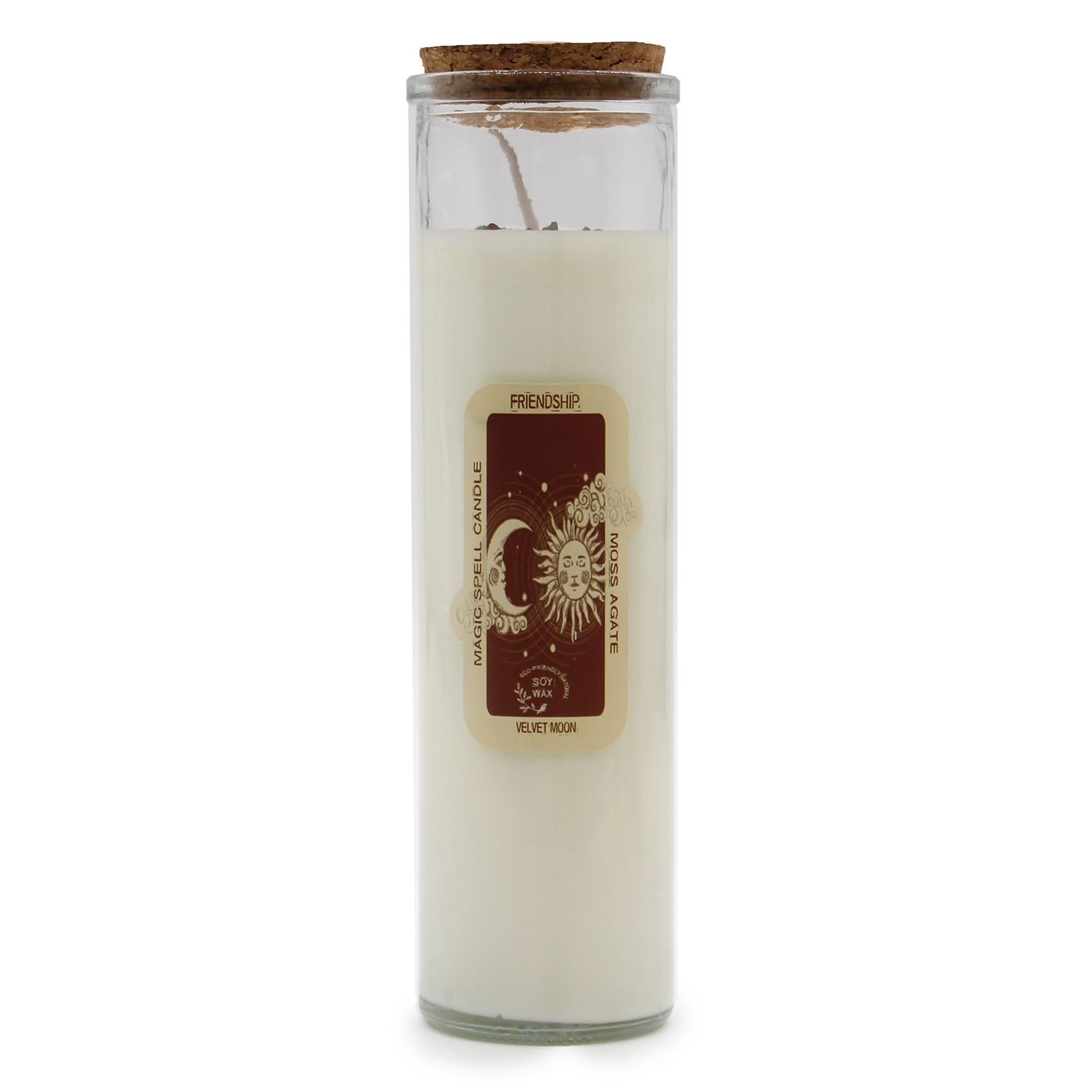 Magic Spell Candle Friendship – Spirituelle Duftkerze mit Edelsteinen für Freundschaft, Energie & Rituale, 280 g
