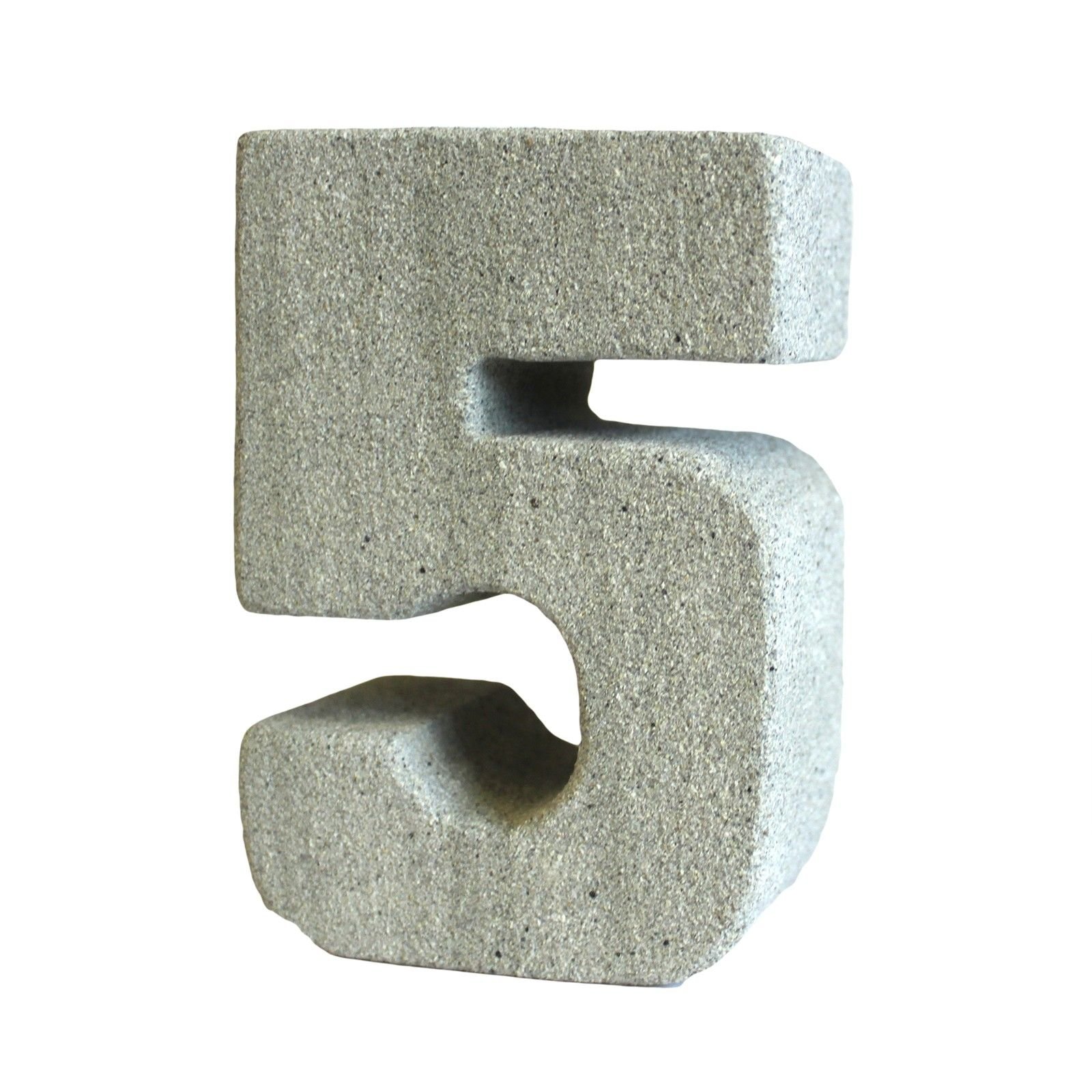 Granit Kerzenhalter Zahl 5 – Dekorativer Zahlen Kerzenhalter für Geburtstag & Deko 9 x 7 x 11.5 cm